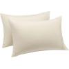 imageAmazon Basics Standard Microfiber Pillow Cases Lightweight Super Soft Easy Care Navy Blue 20 x 30 Set of 2 Pillows Not IncludedBeige