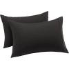 imageAmazon Basics Standard Microfiber Pillow Cases Lightweight Super Soft Easy Care Navy Blue 20 x 30 Set of 2 Pillows Not IncludedBlack