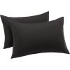 imageAmazon Basics Standard Microfiber Pillow Cases Lightweight Super Soft Easy Care Navy Blue 20 x 30 Set of 2 Pillows Not IncludedBlack