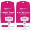 imageAmazon Basics Womens 4 Blade Razor with Pivoting Head for Close Shave Moisturizing Surround Fits AmazonBasics amp Venus Handles Includes 1 Handle 2 Cartridges amp 1 Shower Hanger PinkHandle  2 Refills