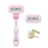 imageAmazon Basics Womens 4 Blade Razor with Pivoting Head for Close Shave Moisturizing Surround Fits AmazonBasics amp Venus Handles Includes 1 Handle 2 Cartridges amp 1 Shower Hanger PinkHandle  2 Refills