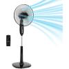 imageAmazon Basics 16 Pedestal Fan with Remote for Bedroom Living Room Office Adjustable Height DualLayered Blades 3 Speeds 3 Modes Timer Tilt Head 60W Black3Speed  AC Motor