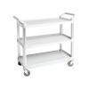 imageAmazon Basics 3Tier Rolling Utility Cart Commercial Grade 400 lbs Loading Capacity Portable Mobile Shelving Gray