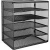 imageAmazon Basics 5Tier Mesh Desk Organizer File Holder Paper Sorter for Office Supplies Mail Documents 136 x 95 x 128 inches Black5 slots