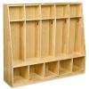 imageAmazon Basics Coat Locker 5Section with Bench Daycare Classroom Furniture Backpack Storage 13D x 54W x 48H Natural Finish Solid Pine Wood Mudroom Furniture with Hooks for Home5Section with Bench