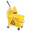 imageAmazon Basics Floor Cleaning Rectangular Mop Bucket with Sturdy Down Press Wringer Combo 35Quart Yellow