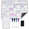 imageAmazon Basics Magnetic Dry Erase Whiteboard Calendar for Fridge Easy to Clean Schedule Organizer 12 x 17 Includes 4 Markers and Eraser