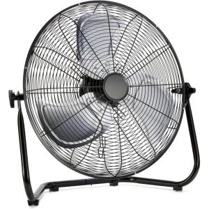 imageAmazon Basics 18 High Velocity Industrial Floor Fan with 3 Speeds Powerful Airflow Air Circulator Tilt Head Pivoting ETLListed Safety Compliance Metal HousingBlades for Commercial SpaceGarageGymResidential 100W BlackBlack