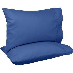 imageAmazon Basics 400 Thread Count 100 Cotton Pillow Cases Sateen Weave King Dark Gray 40 x 20 Set of 2 Pillows Not IncludedNavy