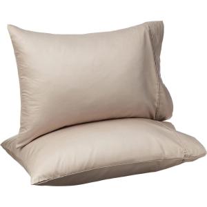 imageAmazon Basics 400 Thread Count 100 Cotton Pillow Cases Sateen Weave King Dark Gray 40 x 20 Set of 2 Pillows Not IncludedStone Gray