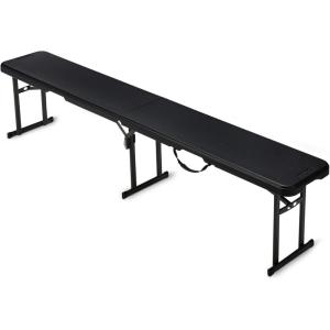 imageAmazon Basics 6ft Folding Bench for Indoor amp Outdoor Use with Carrying Handle BlackBlack