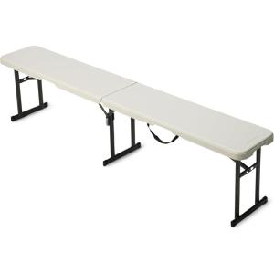 imageAmazon Basics 6ft Folding Bench for Indoor amp Outdoor Use with Carrying Handle BlackWhite