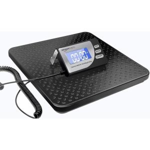 imageAmazon Basics Digital Postal Shipping Scale with Tare Function AC Adapter 65 lb Capacity 01 oz Readability LCD Display Black660 lb
