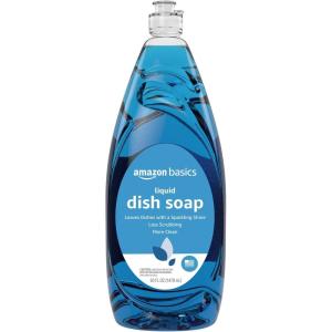 imageAmazon Basics Dish Soap Dishwashing Liquid GreaseCutting Power Fresh Scent Phosphate Free 50 Fl Oz Pack of 1