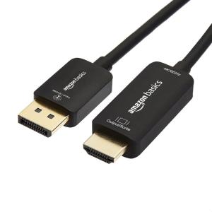 imageAmazon Basics DisplayPort to HDMI Cable UniDirectional Computer to Screen Video and Audio 1080p 1920x1200 4K60Hz 3 ft GoldPlated Plug BlackBlack