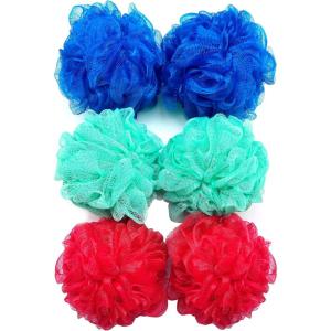 imageAmazon Basics Exfoliating Bath and Shower Loofah Multicolor Pack of 6