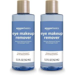 imageAmazon Basics Eye Makeup Remover Removes Waterproof Mascara Dermatologist Tested Fragrance Free 55 Fl Oz Pack of 155 Fl Oz Pack of 2