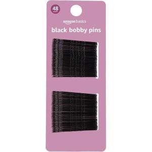 imageAmazon Basics No Slip Bobby Hair Pins Brunette Brown High Gloss for Comfortable AllDay Styling and Updos All Hair Types 72 CountBlack