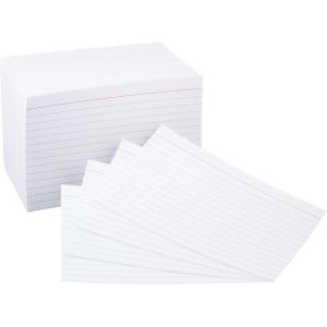 imageAmazon Basics Ruled Lined Index Cards for Notes Studying Flash Cards White 4 x 6 100 Count Pack of 60White