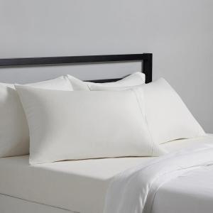 imageAmazon Basics Standard Microfiber Pillow Cases Lightweight Super Soft Easy Care Navy Blue 20 x 30 Set of 2 Pillows Not IncludedCream