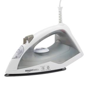 imageAmazon Basics Steam Iron for Clothes with Safety Auto ShutOff Handheld Garment Steamer Wrinkle Remover Stainless Steel Soleplate AntiDrip 1700Watt 162ft Gray131ft