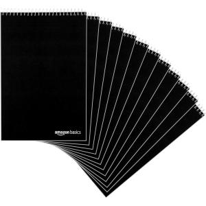 imageAmazon Basics Steno Notebooks Gregg Rule Green Paper for Notes 80 Sheets 6 x 9 12Pack12 Count Pack of 1