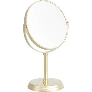 imageAmazon Basics Tabletop Magnifying Vanity Round Mirror with Clear Reflection 1X5X Magnification Iron Frame 72 x 492 Gold72L x 49W
