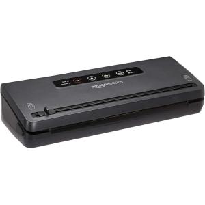 imageAmazon Basics Vacuum Sealer Machine for Food Preservation with DryMoist Mode Builtin Cutter and Air Suction Hose BlackBlack