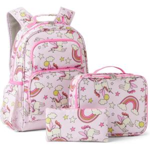 imageAmazon Basics school set with backpack and pencil cases and insulated lunchPINK