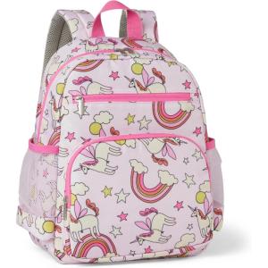 imageAmazon Essentials Kids School Backpack with Multiple Storage Pockets  Durable TearResistant Daypack for Books and SuppliesChildrens School Bag  PinkPinkPlum