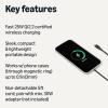imageAmazon Basics 25W Qi22 Certified Wireless Charging Pad MagSafe Compatible for iPhone 171615141312 Magnetic Compatible for Android Google Smartphones White Adapter Not IncludedBlack