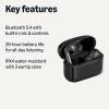 imageAmazon Basics Bluetooth Headphones True Wireless Earbuds IPX4Waterproof inEar wMicCharging Case BlackBlack